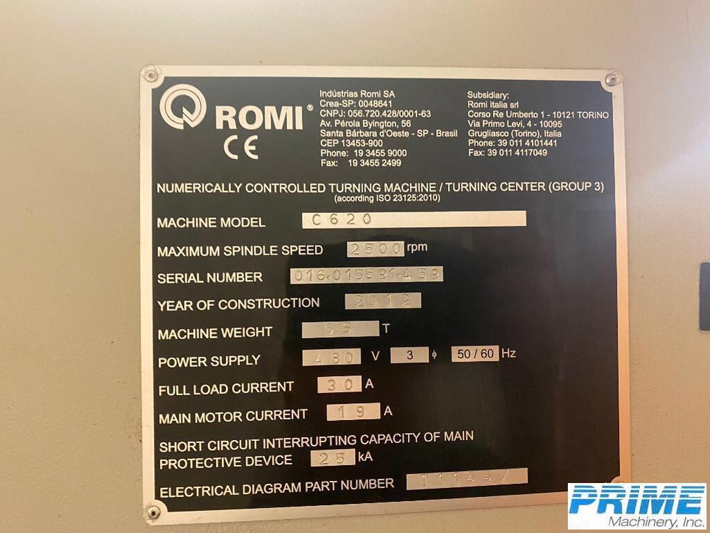 2012 ROMI C-620 LATHES, UNIVERSAL, N/C & CNC | Prime Machinery