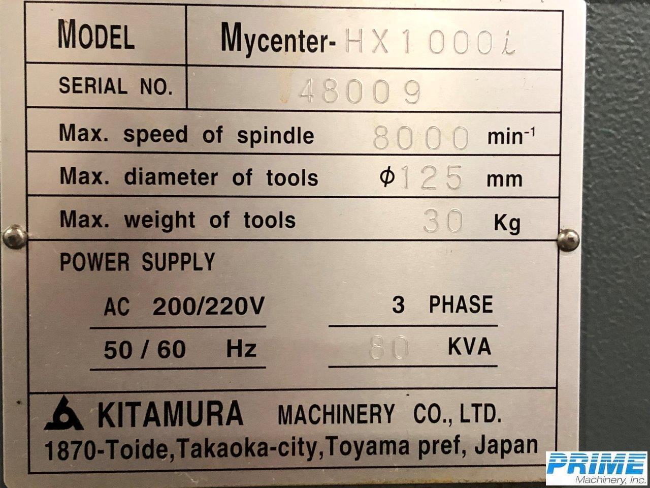 2010 KITAMURA HX1000I MACHINING CENTERS,HORIZ,N/C & CNC(Incl.Pallet Changers) | Prime Machinery