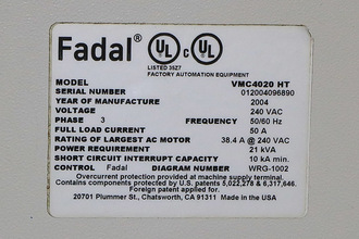 2004 FADAL 4020HT MACHINING CENTERS, VERT., N/C & CNC | Prime Machinery (15)